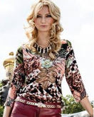 Estampada Blusa canoa