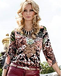 Estampada Blusa canoa
